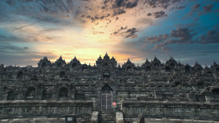 Borobudur Temple at sunrise, Yogyakarta